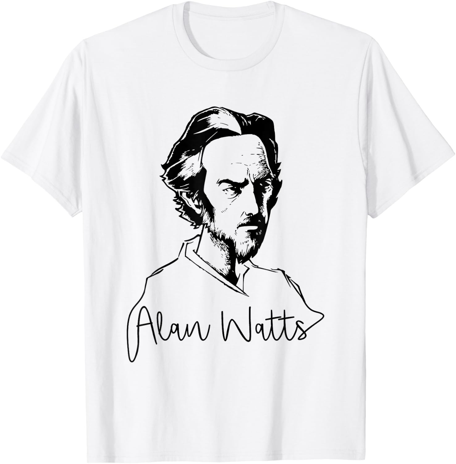 Zen Buddhist Philosopher Alan Watts T-Shirt - T-Shirt | White