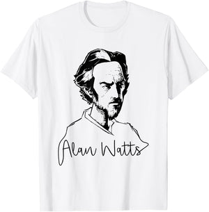 Zen Buddhist Philosopher Alan Watts T-Shirt - T-Shirt | White