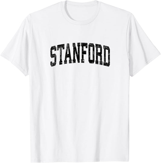 Stanford California CA Vintage Athletic Sports Black Design T-Shirt - T-Shirt | White