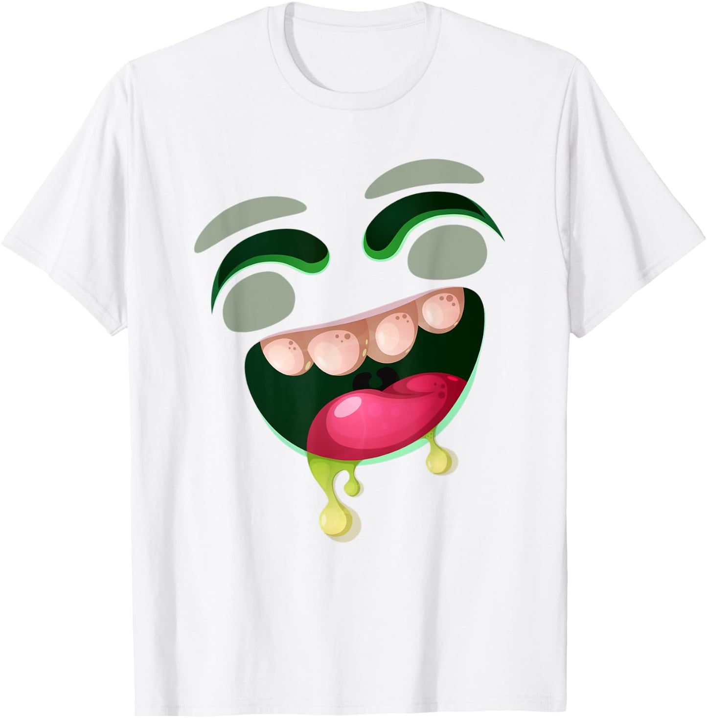 Cute Monster Face Halloween Group Easy Costume Cartoon T-Shirt - T-Shirt | White