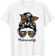 Librarian Teacher Messy Bun Life Book Library Back to School T-Shirt - T-Shirt | White