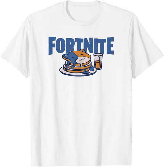 Fortnite Cat Pancakes T-Shirt - T-Shirt | White