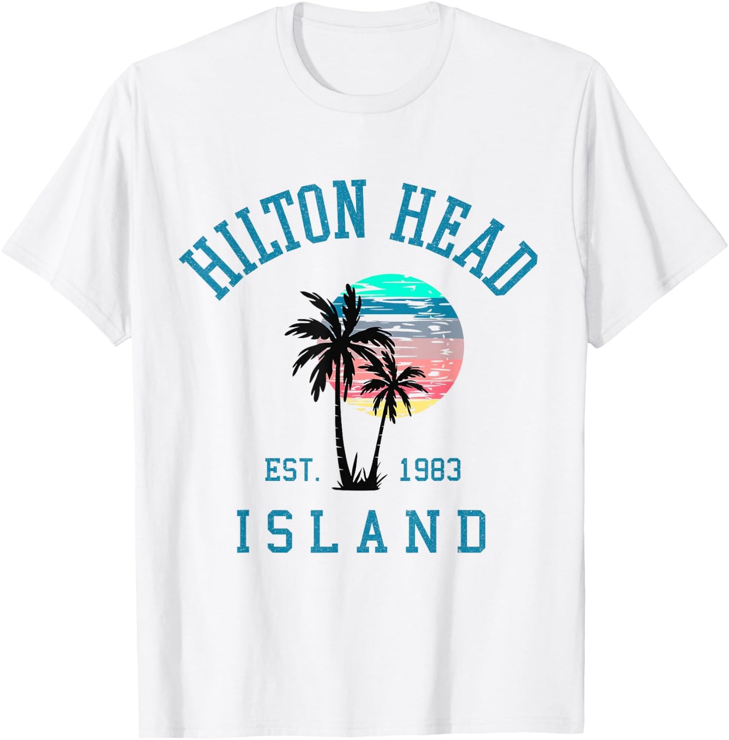 Hilton Head Island South Carolina Beach Palm Trees Summer T-Shirt - T-Shirt | White