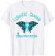 Teal Ribbon Butterfly Cancer Fight Cervical Cancer Awareness T-Shirt - T-Shirt | White