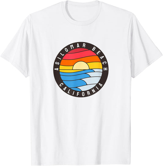 Asilomar State Beach California Retro Wave T-Shirt - T-Shirt | White