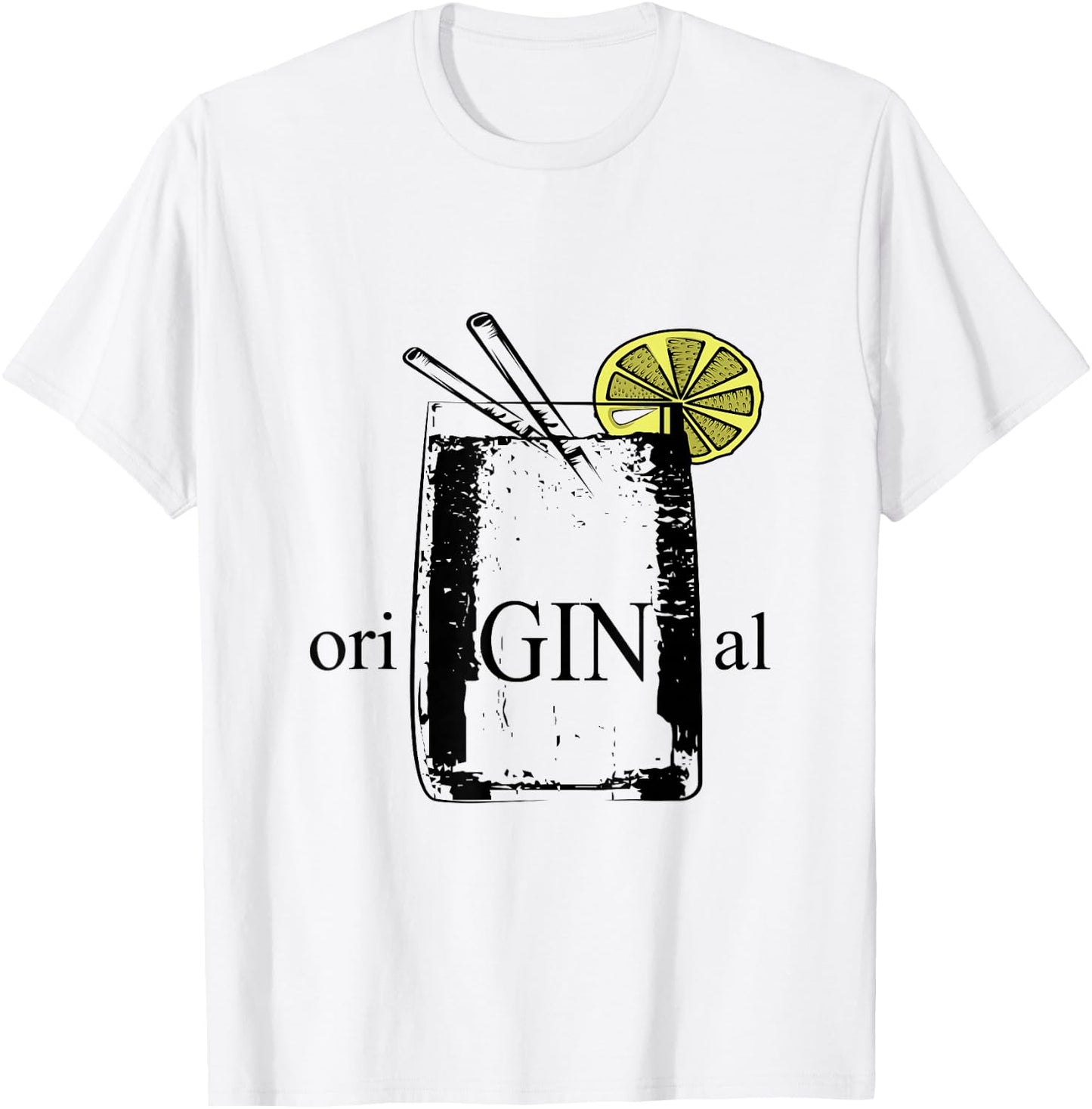 OriGINal Gin and Tonic Shirt Funny Longdrink Pun T-Shirt - T-Shirt | White