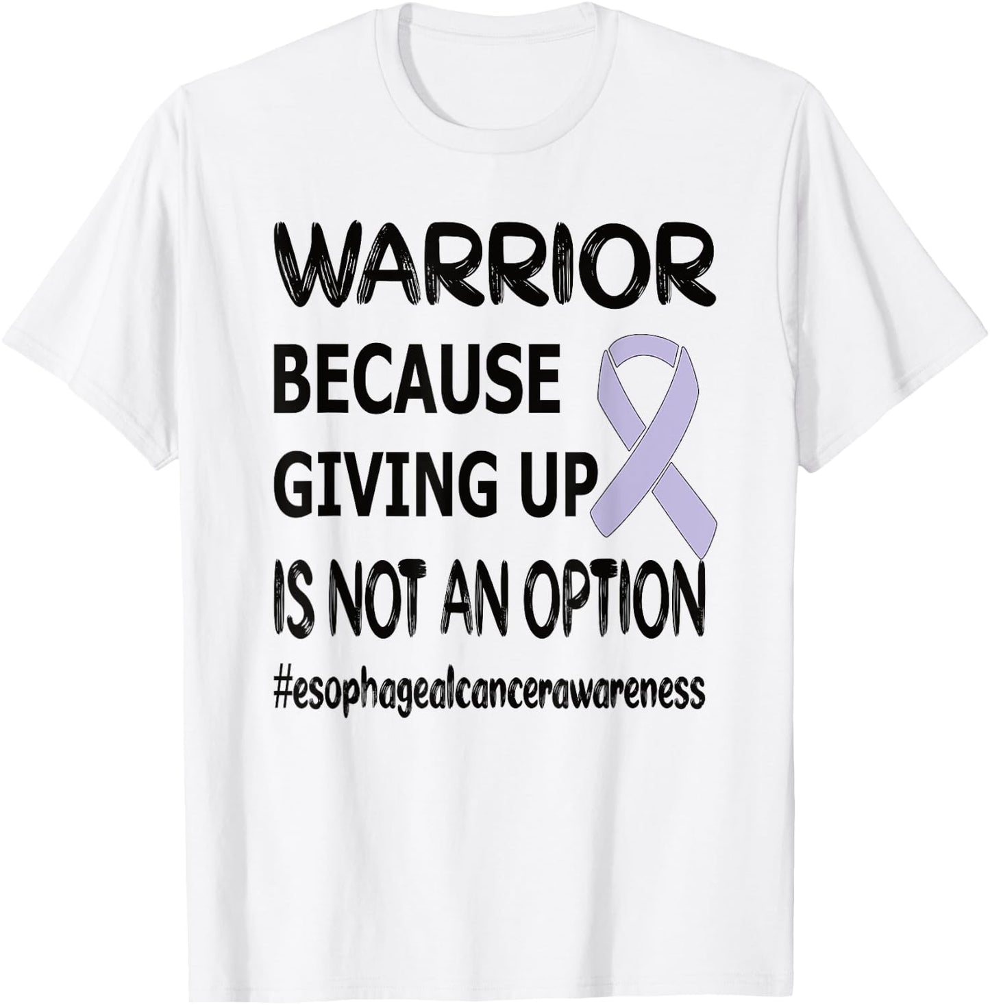 Esophageal Cancer Warrior Periwinkle Ribbon Cancer Survivor T-Shirt - T-Shirt | White