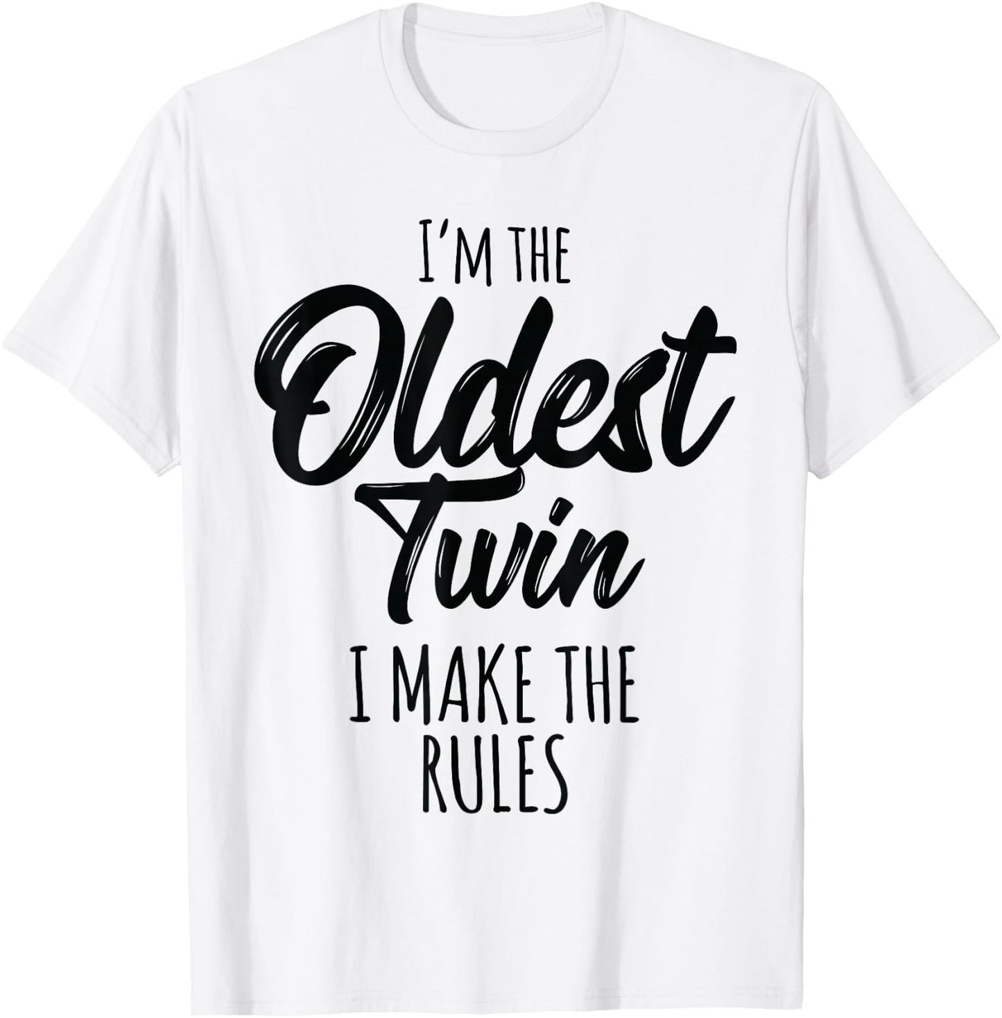 Twins Shirt Matching Birthday Sibling Oldest Twin T-Shirt - T-Shirt | White