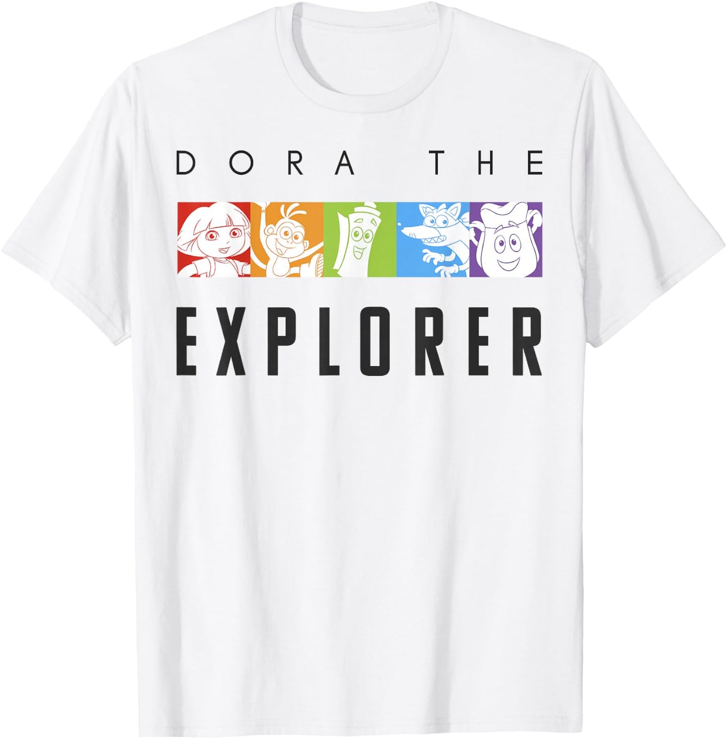 Dora The Explorer Rainbow Boxes T-Shirt - T-Shirt | White