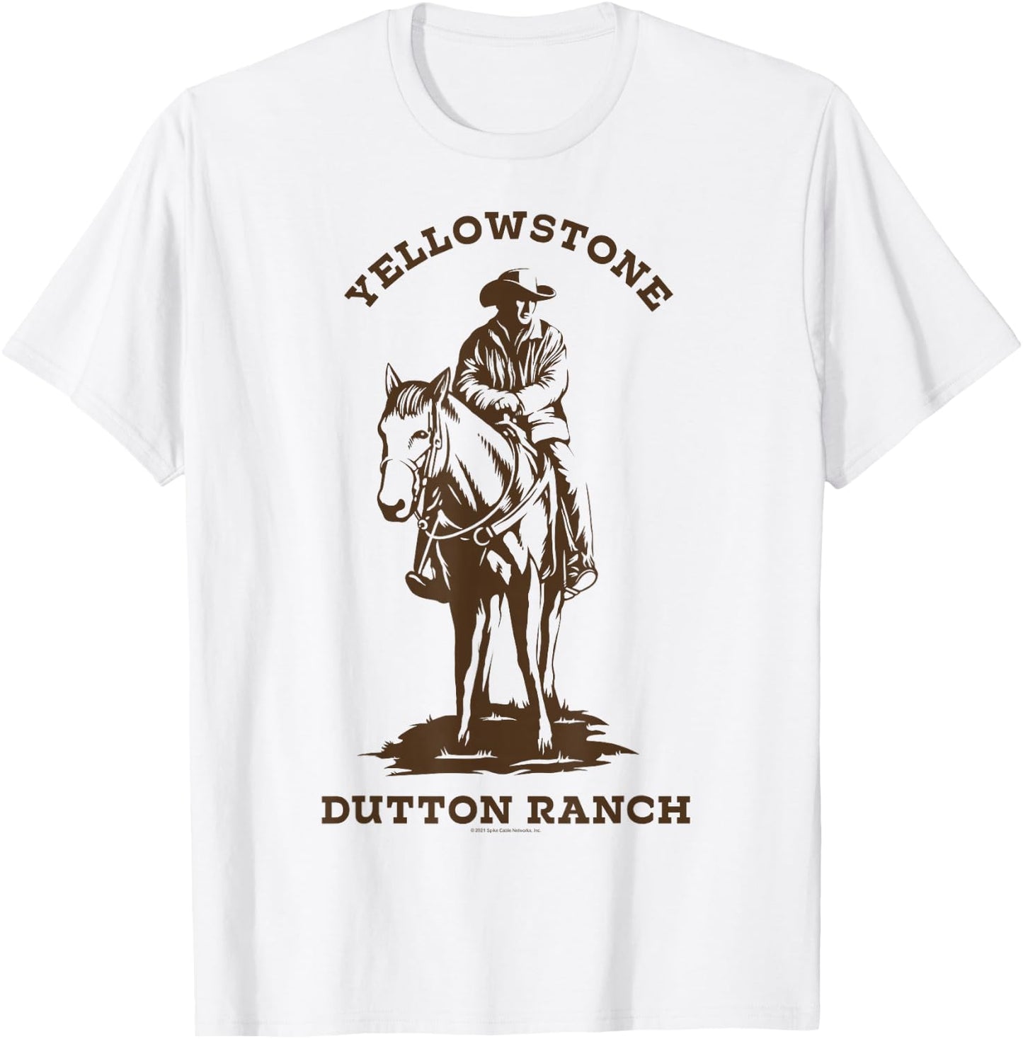 Yellowstone Dutton Ranch Cowboy Western Logo T-Shirt - T-Shirt | White