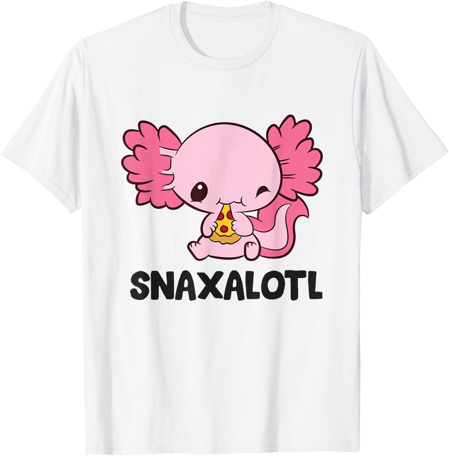 Snaxalotl Love Axolotls Cute Axolotl With Pizza T-Shirt - T-Shirt | White