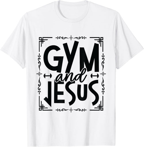 Gym and Jesus Gym Fitness Lifting Weights Body Building