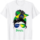 Brazil Pride Woman Bandana Brazil Flag Sunglasses Look T-Shirt - T-Shirt | White