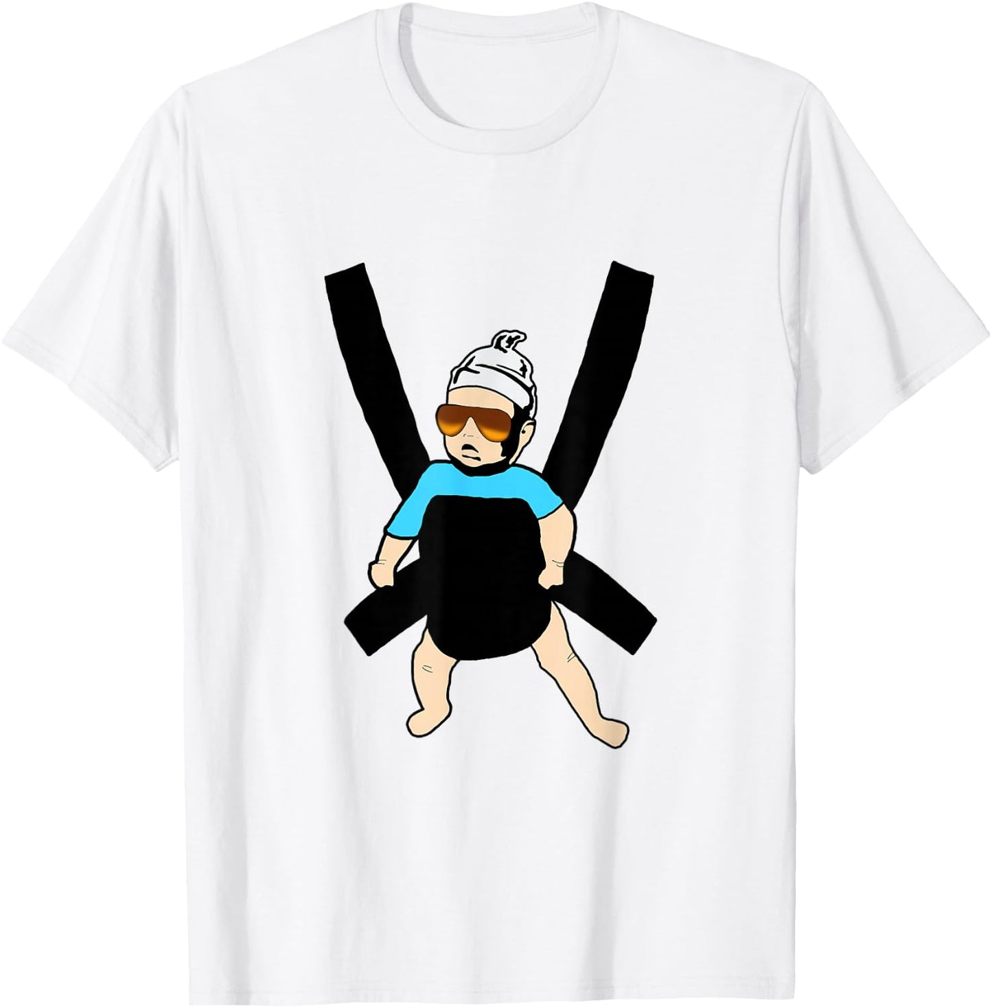Carlos - Hangover Baby with Sunglasses in a Strap T-Shirt - T-Shirt | White