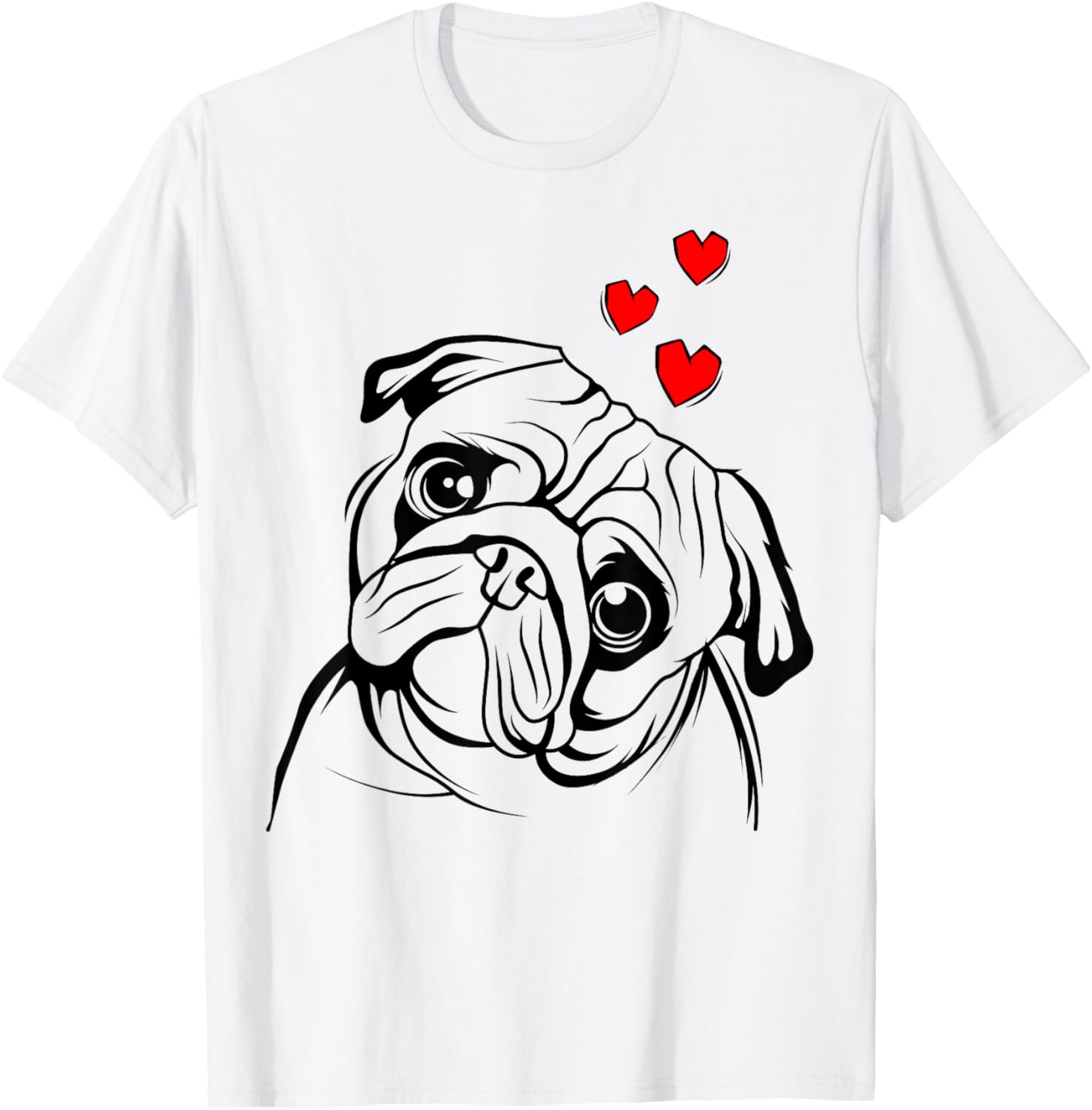 Pug Love Cute Dog Lover Owner Funny Gift T-Shirt - T-Shirt | White