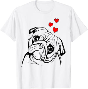 Pug Love Cute Dog Lover Owner Funny Gift T-Shirt - T-Shirt | White