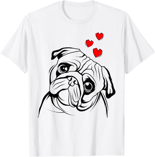 Pug Love Cute Dog Lover Owner Funny Gift T-Shirt - T-Shirt | White