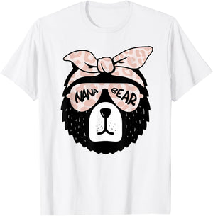 Cute Nana Bear Face Sunglasses Mother Mom Mommy Mother's Day T-Shirt - T-Shirt | White