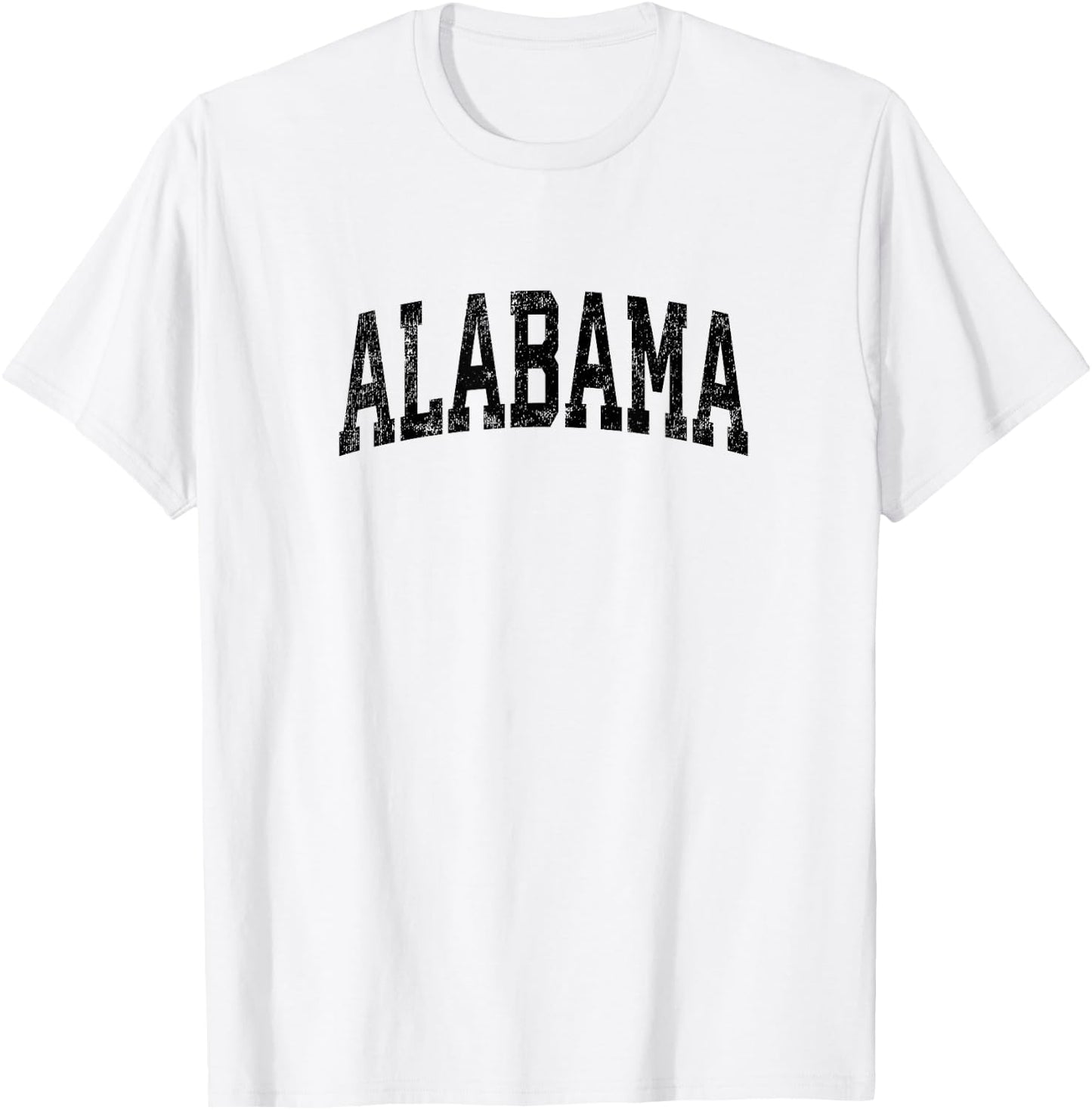 Alabama AL Vintage Athletic Sports Black Design T-Shirt - T-Shirt | White