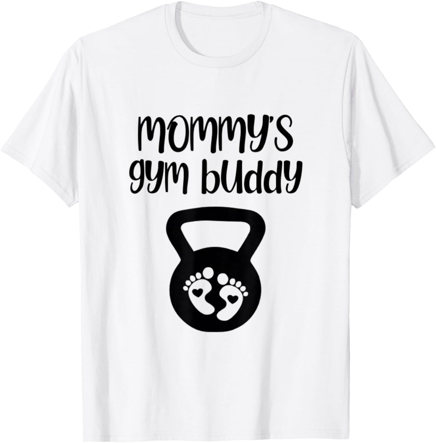 Mommy's Gym Buddy Pregnant Kettlebell Lifting Bodybuilding T-Shirt - T-Shirt | White
