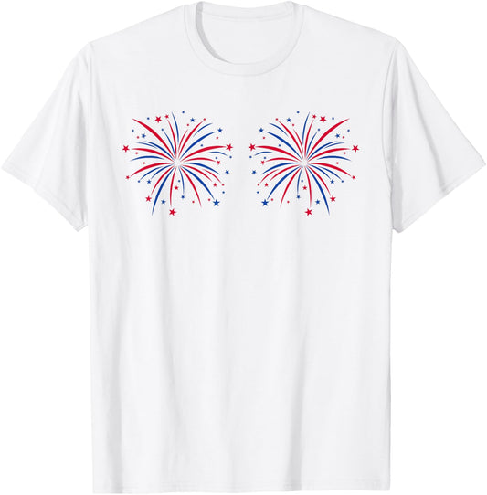 I'm Just Here for The Fireworks Matching Couples 4th of July T-Shirt - T-Shirt | White