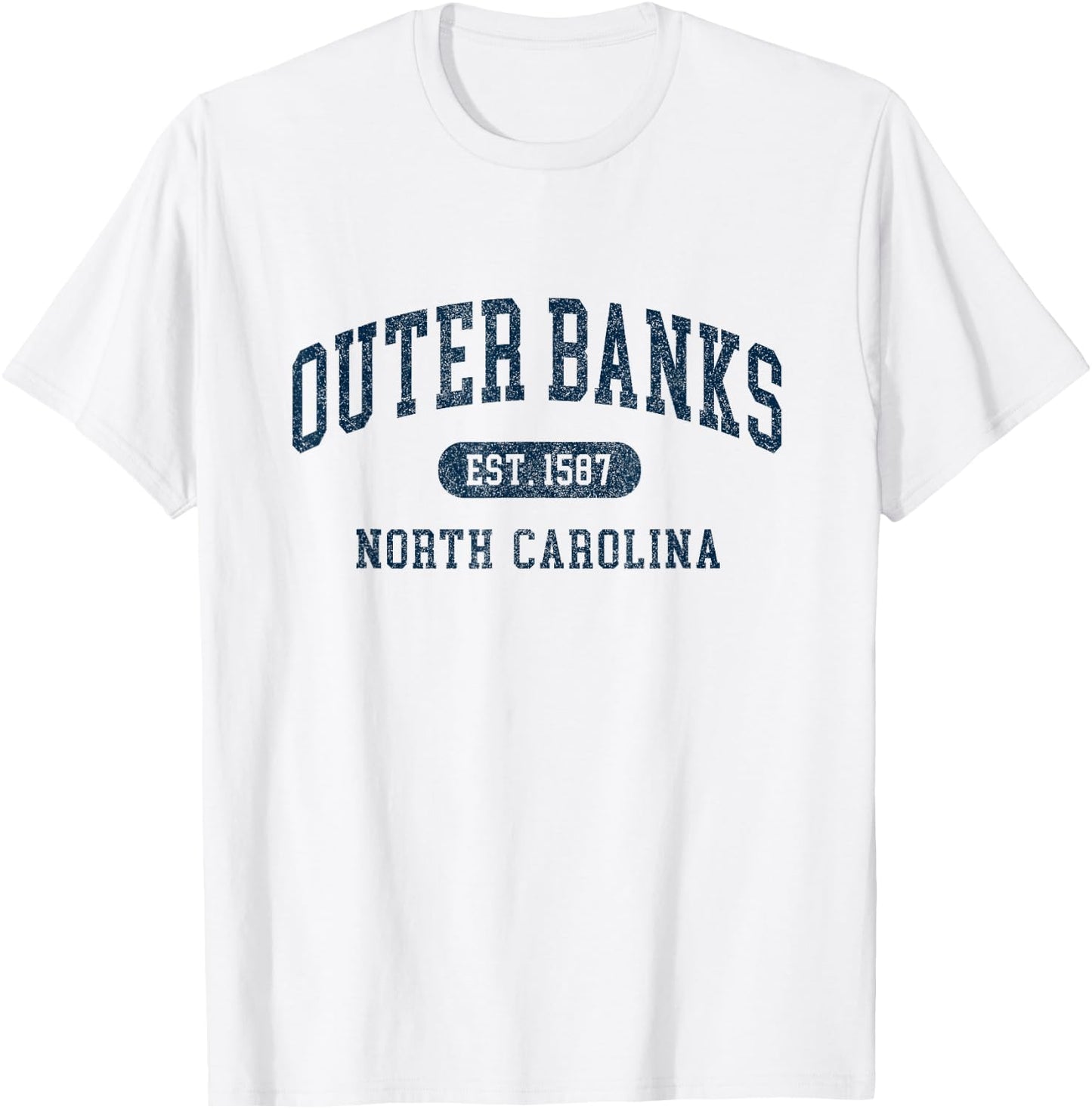 Outer Banks Est 1587 OBX North Carolina NC Vintage Retro T-Shirt - T-Shirt | White
