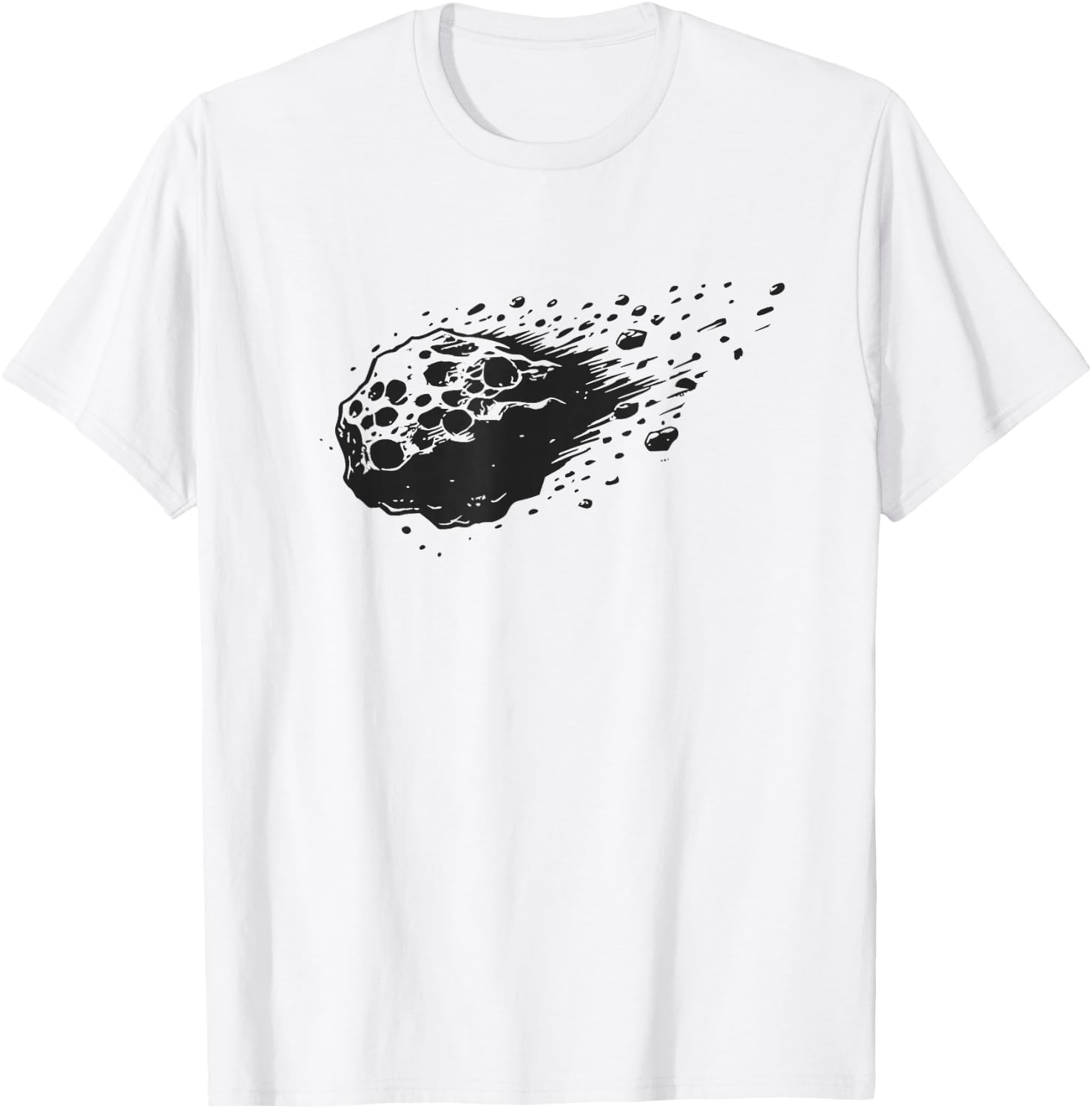 Minimalist asteroid space comet meteorite T-Shirt - T-Shirt | White