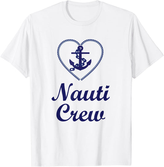 Nauti Crew Nautical Hen Night Fun Gift T-Shirt - T-Shirt | White