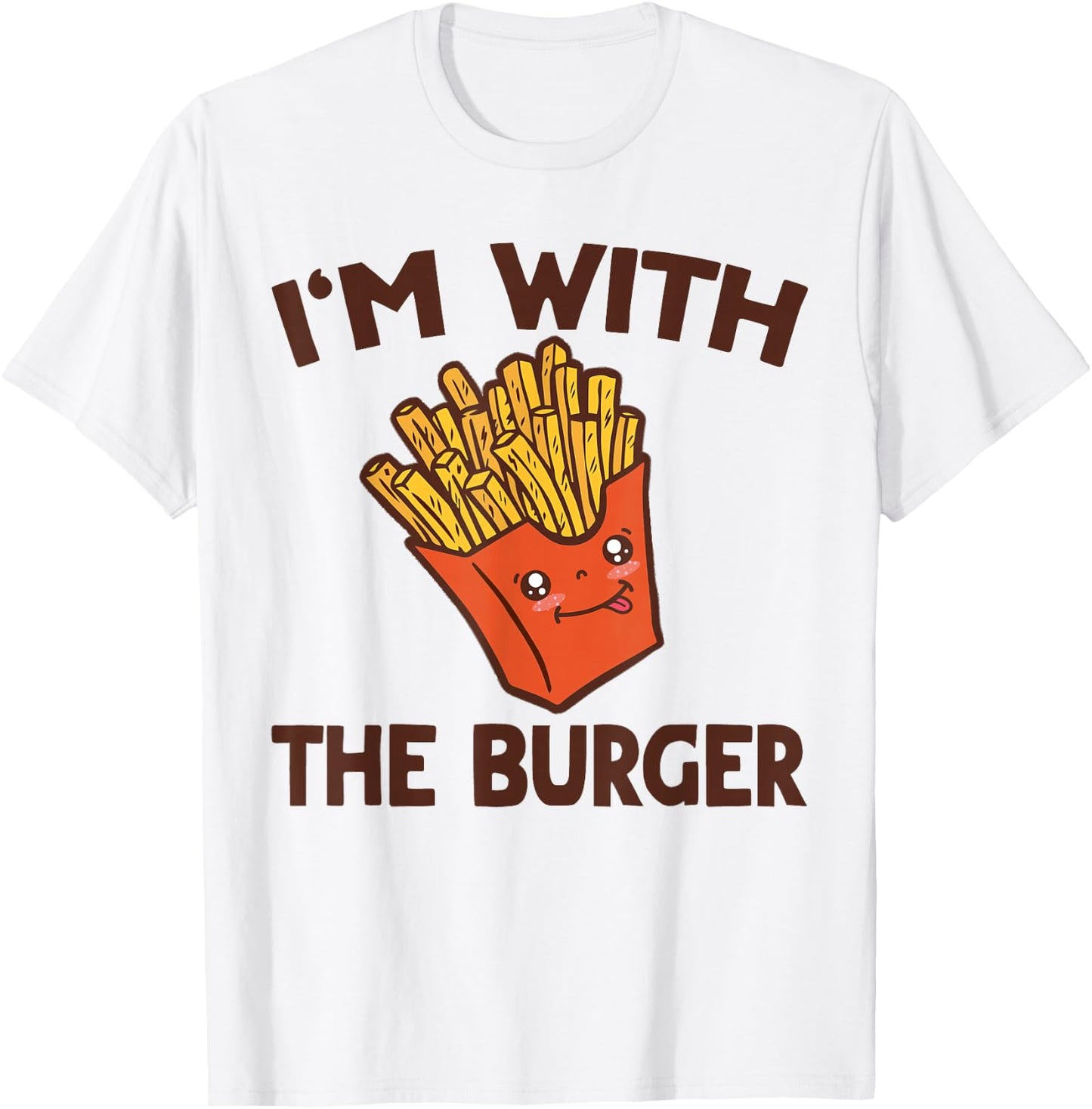 Burger & Fries Matching His & Hers Couples T-Shirt - T-Shirt | White