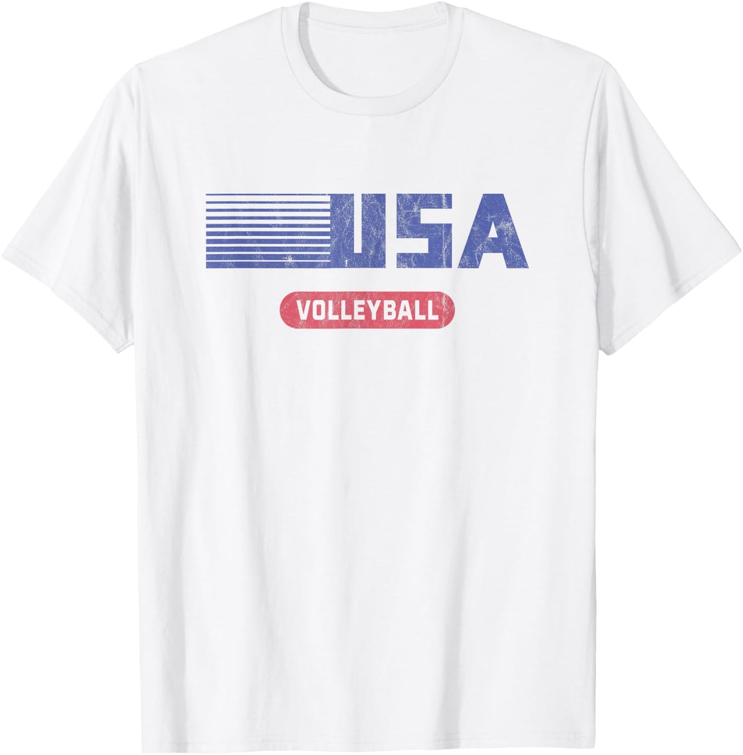 Retro USA 2020 Team American Volleyball Vintage T-Shirt - T-Shirt | White