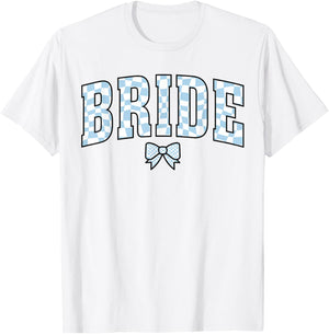 Bride Coquette Bow Engagement Future Mrs Bridal Bachelorette T-Shirt - T-Shirt | White