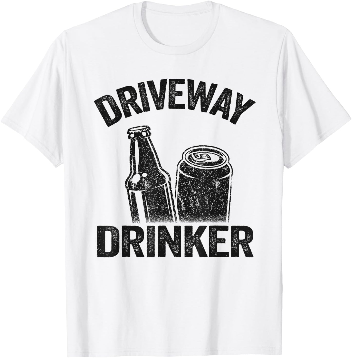Beer Drinking Party Retro Funny Beer Lover Driveway Drinker T-Shirt - T-Shirt | White