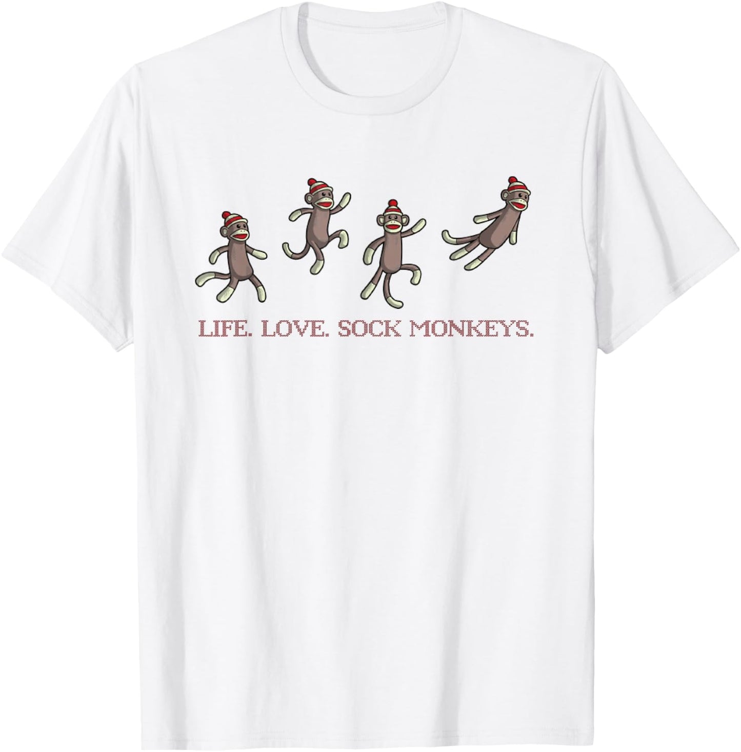 Life. Love. Sock Monkeys. T-Shirt - T-Shirt | White