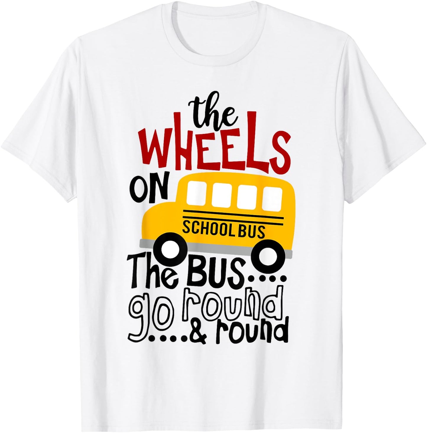 Back To School Funny The WHEELS On The BUS Toddler Kids Boys T-Shirt - T-Shirt | White