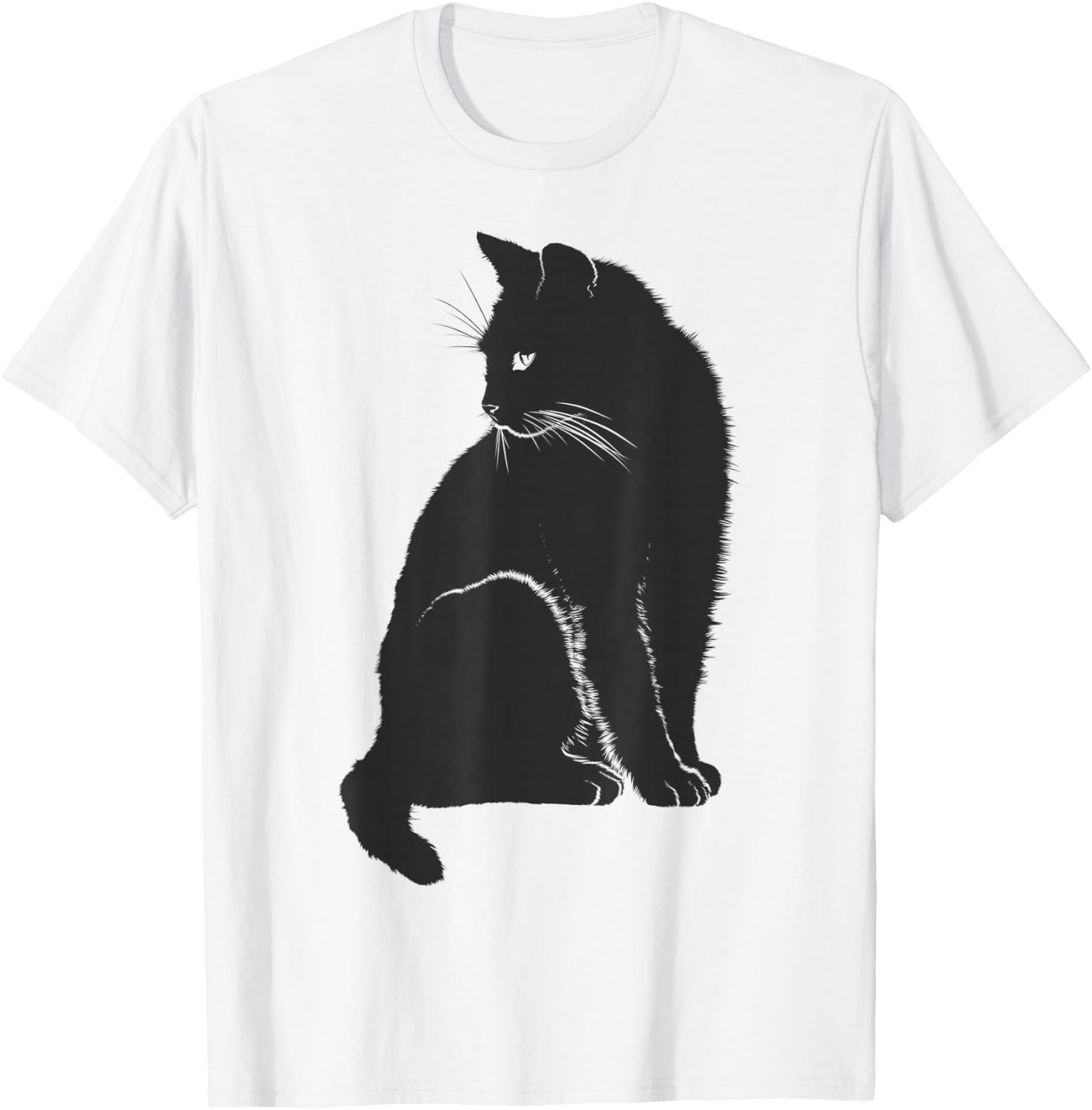 Minimalist Cute Black Cat Owner Feline Art Kitten Lover Small T-Shirt - T-Shirt | White