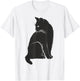 Minimalist Cute Black Cat Owner Feline Art Kitten Lover Small T-Shirt - T-Shirt | White