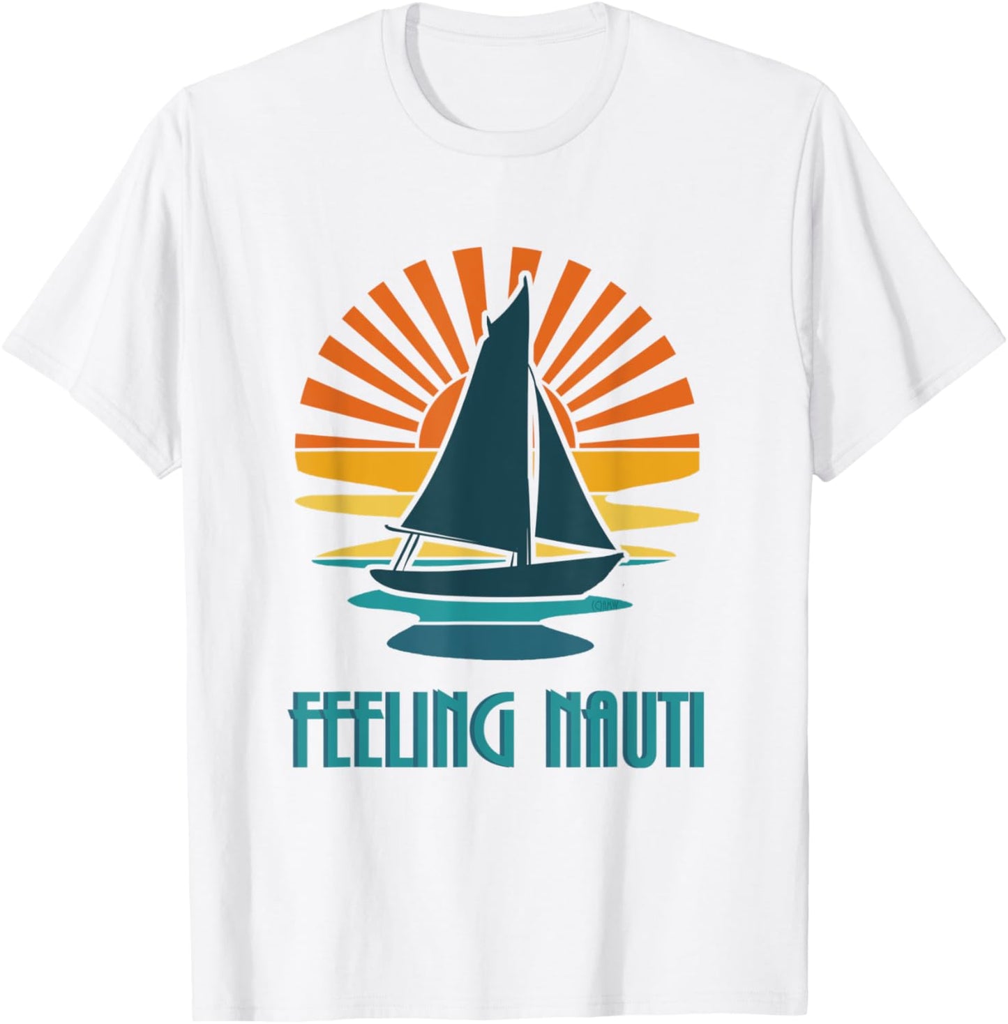 Feeling Nauti - nautical boating sailboat summertime Men Women T-Shirt - T-Shirt | White