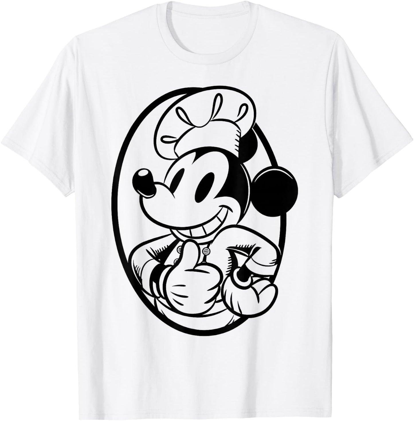 Disney Mickey Mouse Chef Mickey Outline T-Shirt - T-Shirt | White