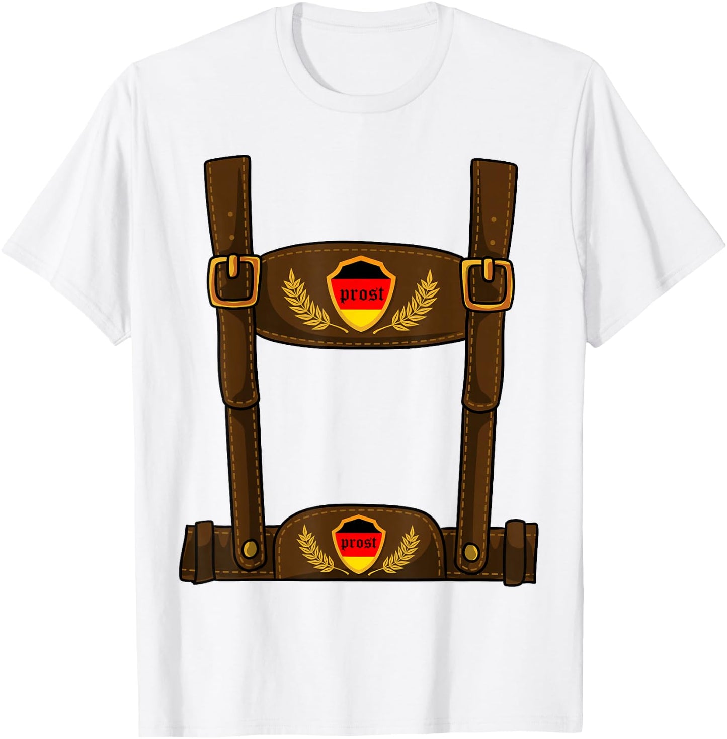 Oktoberfest Halloween Costume - Lederhosen T-Shirt - T-Shirt | White