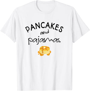 Pancakes and Pajamas Funny Slumber Morning T-Shirt - T-Shirt | White