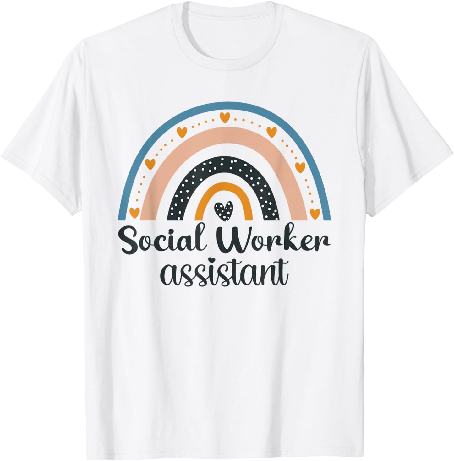 Social Worker Colored Rainbow Women Caregiver Assistant T-Shirt - T-Shirt | White