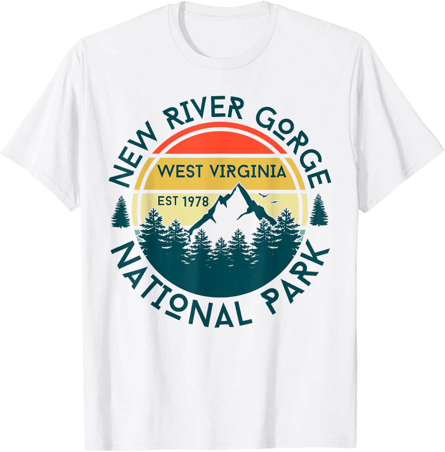 New River Gorge National Park West Virginia Hiking Outdoors T-Shirt - T-Shirt | White