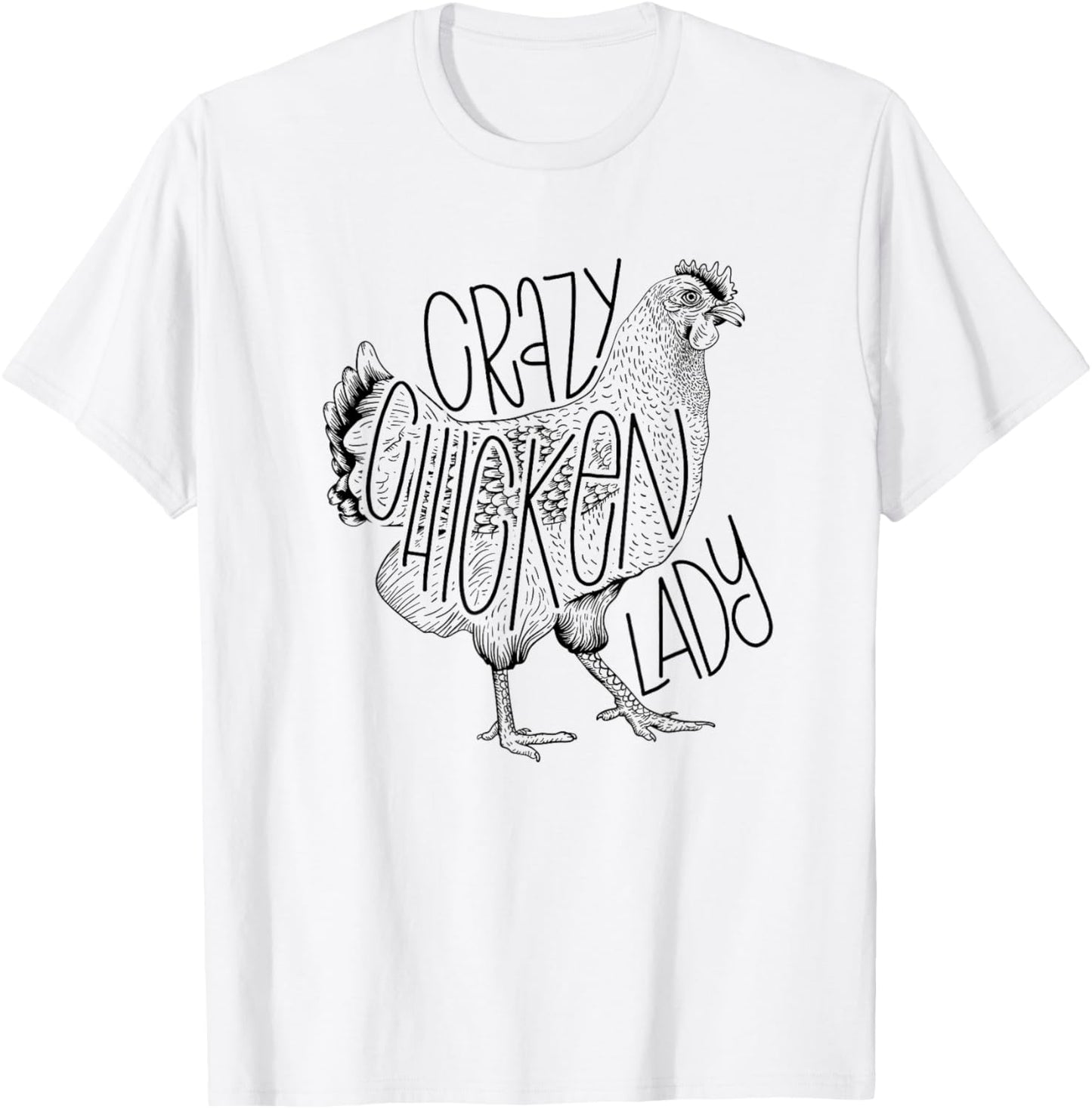 Crazy chicken lady funny Farm Lady T-Shirt - T-Shirt | White