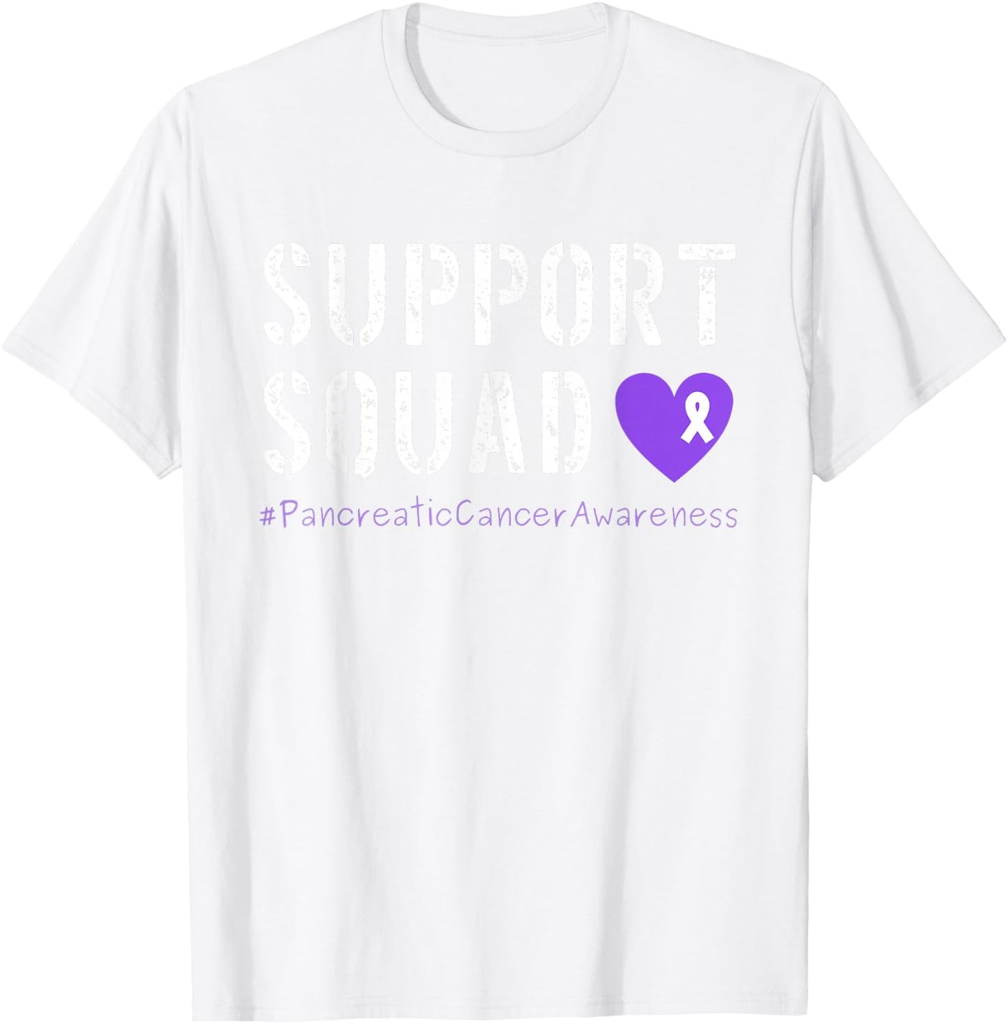 Purple Ribbon Men Women Kids Pancreatic Cancer Awareness T-Shirt - T-Shirt | White