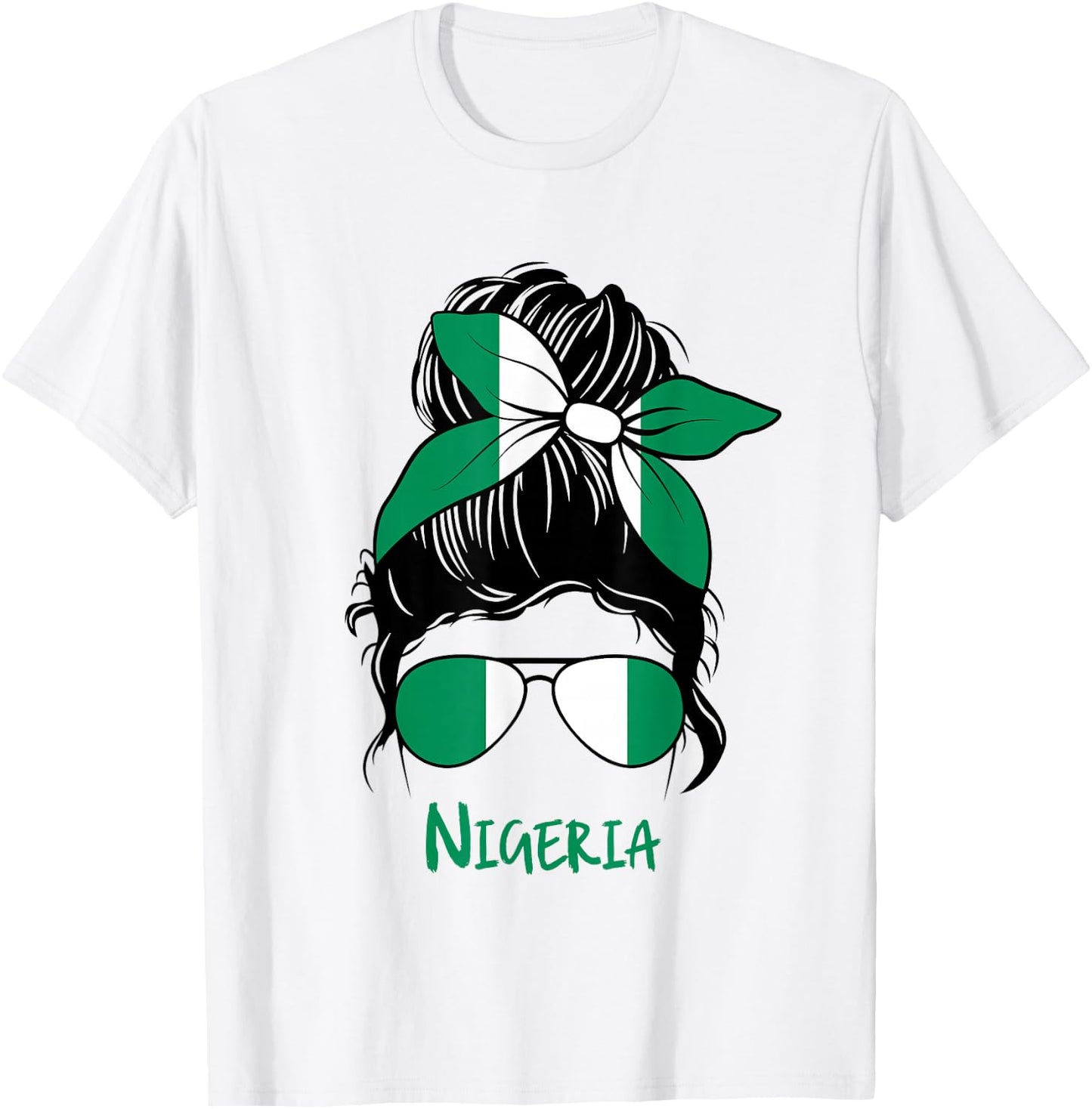 Nigeria Girl Nigerian girl Nigeria woman flag T-Shirt - T-Shirt | White
