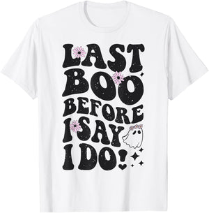 Halloween Bachelorette Last Boo Before I Do Ghost Bride Fall T-Shirt - T-Shirt | White