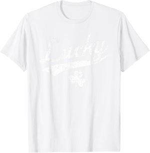 Cute Green Shamrock Lucky St Patricks Day T-Shirt - T-Shirt | White
