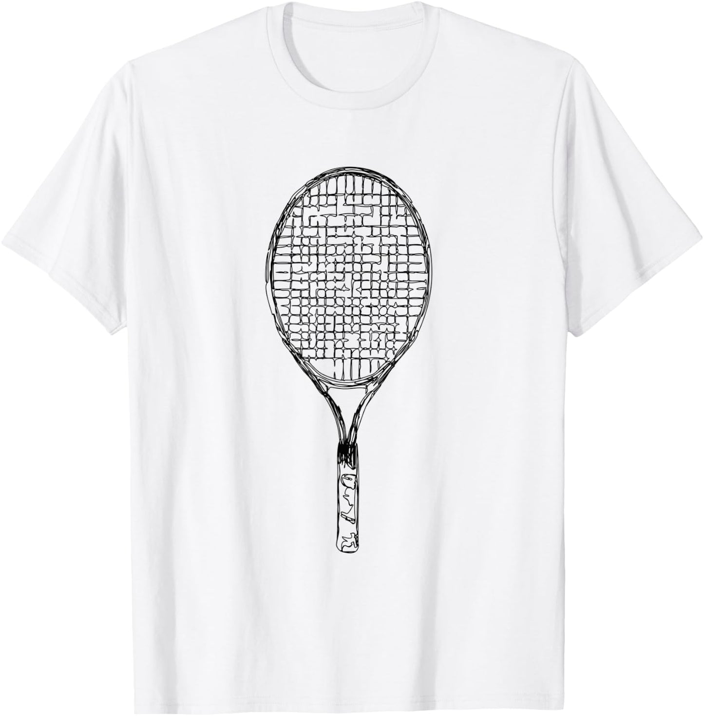 Tennis Racket Graphic for Tennis Lover T-Shirt - T-Shirt | White
