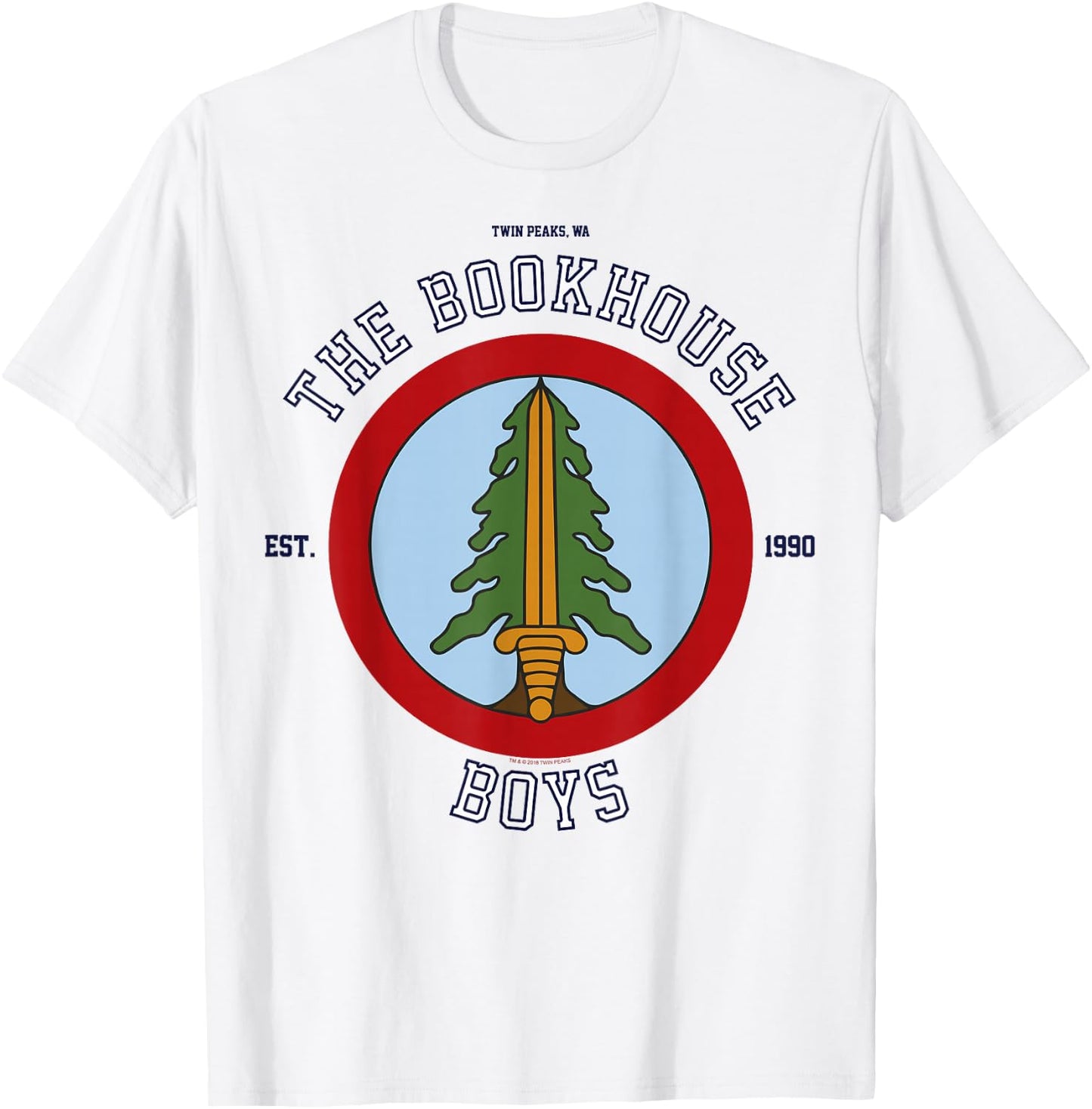 Twin Peaks The Bookhouse Boys Est. 1990 Logo Graphic T-Shirt - T-Shirt | White
