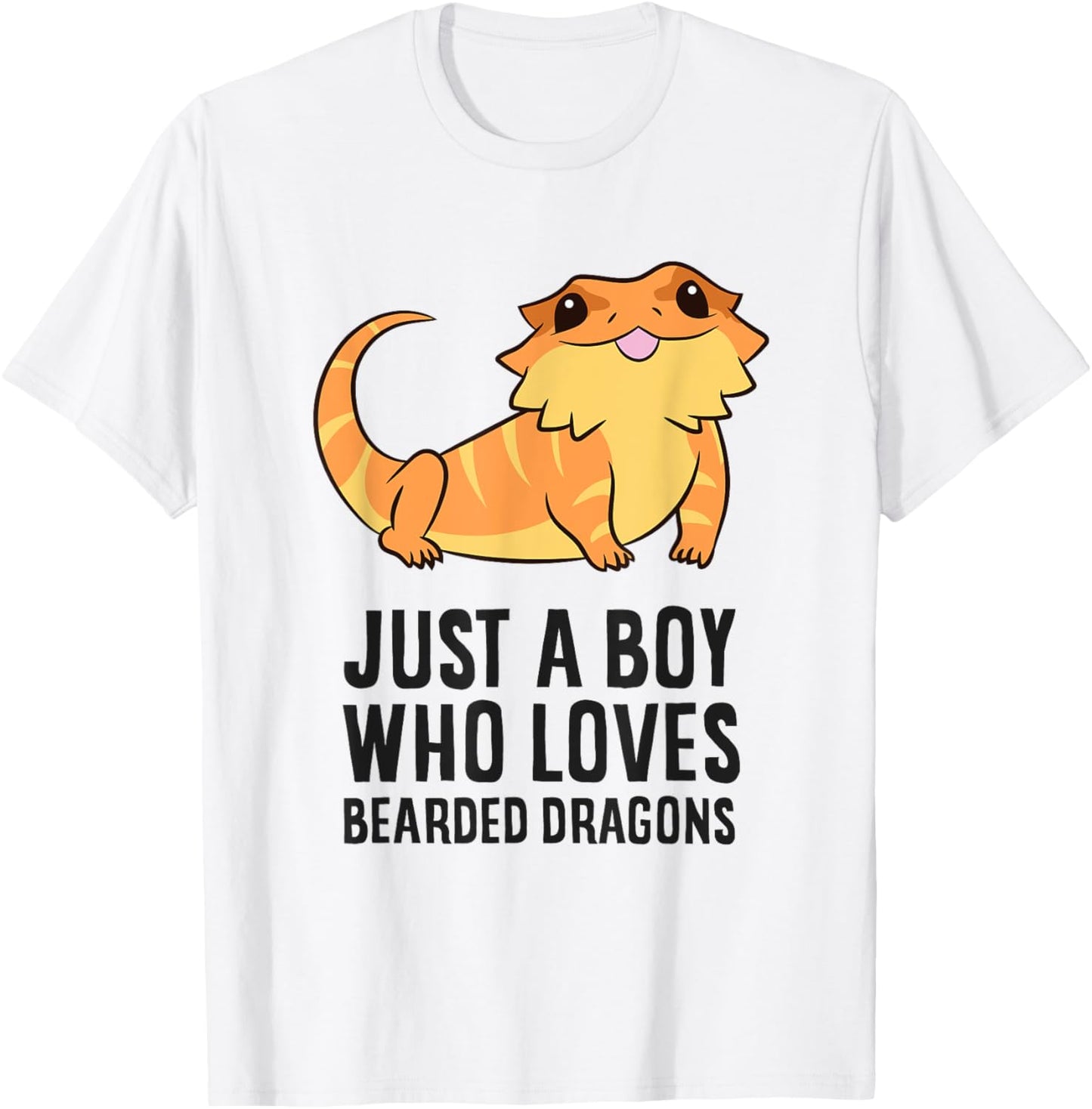 Just a Boy Who Loves Bearded Dragons Lizard Reptile T-Shirt - T-Shirt | White